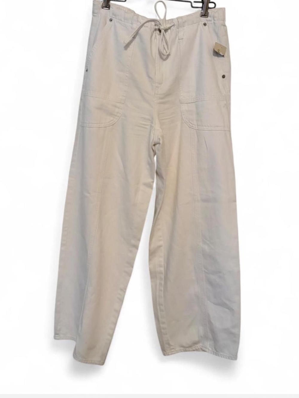 Men's Drawstring Utility Pants in Off-White